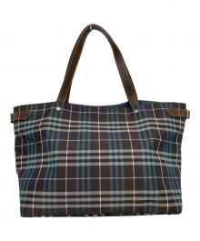 BURBERRY BLUE LABEL（バーバリー ブルー レーベル）の古着「ノヴァチェックトートバッグ」｜ブルー×ブラウン