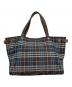 BURBERRY BLUE LABEL (バーバリー ブルー レーベル) ノヴァチェックトートバッグ ブルー×ブラウン：10000円