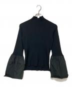 ADAWASアダワス）の古着「RIBBED KNIT BELL-SLEEVE TOPニット」｜ブラック