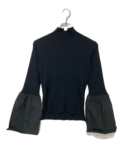 ADAWAS（アダワス）ADAWAS (アダワス) RIBBED KNIT BELL-SLEEVE TOPニット ブラック サイズ:SIZE Freeの古着・服飾アイテム