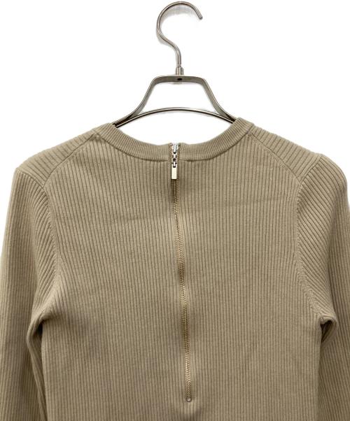 emi+（emi+）emi+ (emi+) ニットドッキングタフタドレスワンピース ベージュ サイズ:1の古着・服飾アイテム