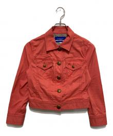 BURBERRY BLUE LABEL（バーバリー ブルー レーベル）の古着「金釦ノヴァチェックトラッカージャケット」｜レッド