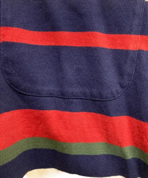 POLO RALPH LAUREN（ポロ・ラルフローレン）POLO RALPH LAUREN (ポロ・ラルフローレン) コーデュロイ襟ハーフジップポロシャツ ベージュ×ネイビー サイズ:Ⅿの古着・服飾アイテム