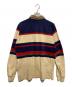 POLO RALPH LAUREN (ポロ・ラルフローレン) コーデュロイ襟ハーフジップポロシャツ ベージュ×ネイビー サイズ:Ⅿ：6000円