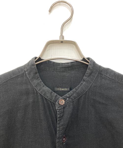 COMOLI（コモリ）COMOLI (コモリ) バンドカラープルオーバーシャツワンピース ブラックの古着・服飾アイテム