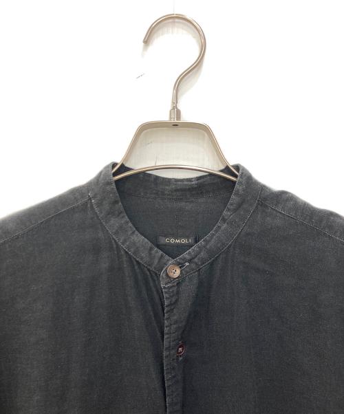 COMOLI（コモリ）COMOLI (コモリ) バンドカラープルオーバーシャツワンピース ブラックの古着・服飾アイテム