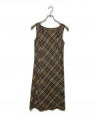 BURBERRY BLUE LABELバーバリー ブルー レーベル）の古着「ノースリーブワンピース」｜ブラウン