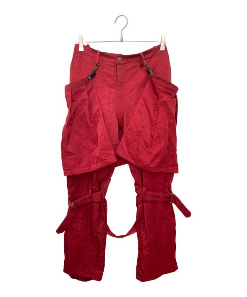 beauty:beast（ビューティービースト）beauty:beast (ビューティービースト) ナイロンボンテージパンツ レッド サイズ:Mの古着・服飾アイテム
