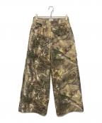 CAMPHOR WOODカンファーウッド）の古着「wide baggy real tree painter trousers　ワイド・バギー・リアルツリー・ペインタートラウザーズ」｜オリーブ