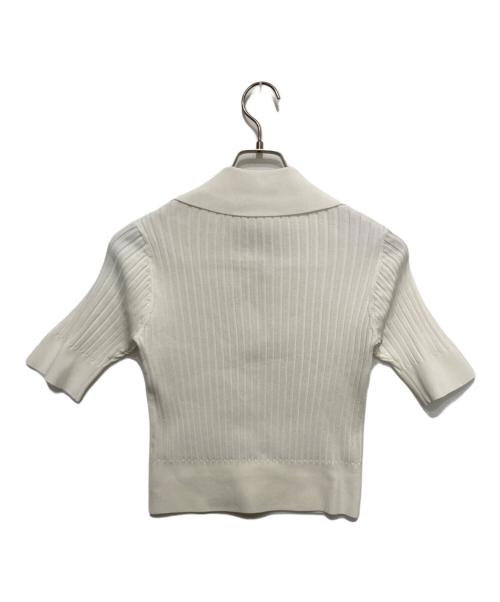 FRAY ID（フレイ アイディー）FRAY ID (フレイ アイディー) オープンカラーポロニット ホワイト サイズ:FREEの古着・服飾アイテム