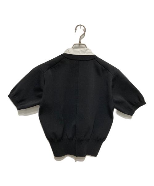 Adam et Rope（アダム エ ロペ）Adam et Rope (アダム エ ロペ) カラー付きハーフスリーブカーディガン ネイビー サイズ:FREEの古着・服飾アイテム