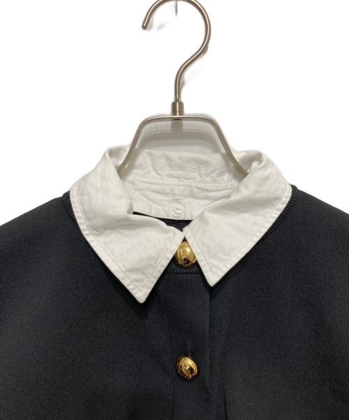 Adam et Rope（アダム エ ロペ）Adam et Rope (アダム エ ロペ) カラー付きハーフスリーブカーディガン ネイビー サイズ:FREEの古着・服飾アイテム