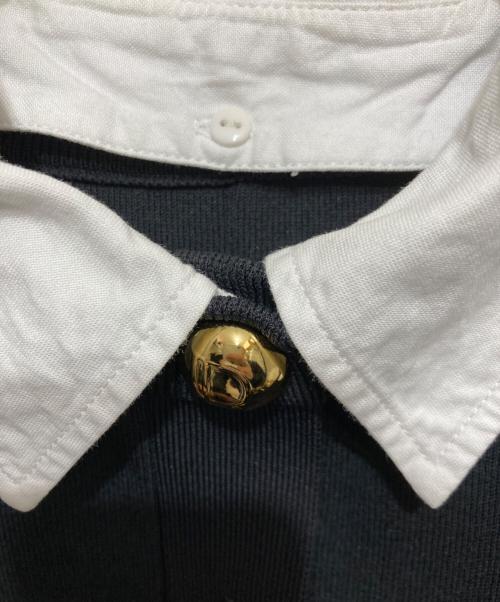 Adam et Rope（アダム エ ロペ）Adam et Rope (アダム エ ロペ) カラー付きハーフスリーブカーディガン ネイビー サイズ:FREEの古着・服飾アイテム
