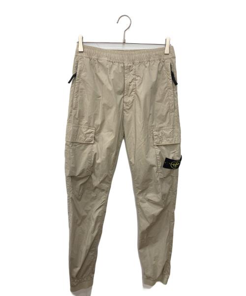 STONE ISLAND（ストーンアイランド）STONE ISLAND (ストーンアイランド) ガーメントダイコットンストレッチシャーリングテーパードリブカーゴパンツ ベージュ サイズ:W28の古着・服飾アイテム