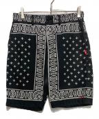 stussyステューシー）の古着「バンダナ柄ショートパンツ」｜ブラック