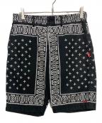 stussyステューシー）の古着「バンダナ柄ショートパンツ」｜ブラック