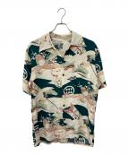 SUNSEA×MUSA-SHIYA SHOTENサンシー×ムサシヤショウテン）の古着「アロハシャツ」｜ホワイト×グリーン