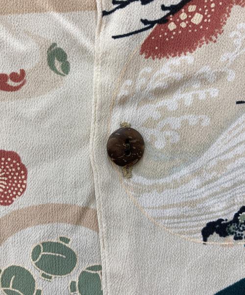 SUNSEA（サンシー）SUNSEA (サンシー) MUSA-SHIYA SHOTEN (ムサシヤショウテン) アロハシャツ ホワイト×グリーン サイズ:Lの古着・服飾アイテム