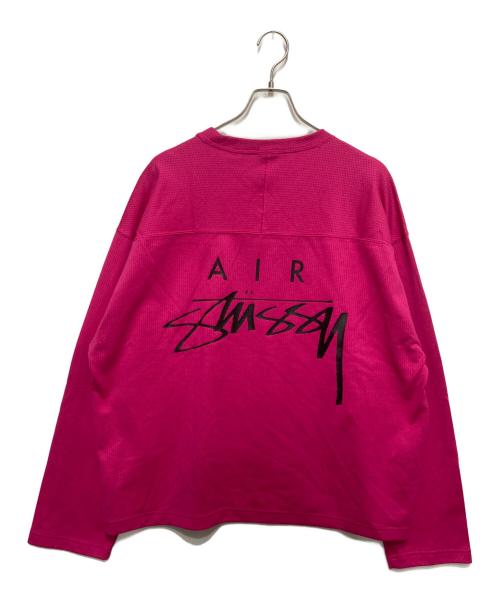 NIKE（ナイキ）NIKE (ナイキ) stussy (ステューシー) Long Sleeve Top Fireberry　ロングスリーブ・トップ・ファイアベリー ピンク サイズ:Lの古着・服飾アイテム