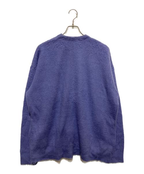 crepuscule（クレプスキュール）crepuscule (クレプスキュール) アクリルVネックカーディガン パープル サイズ:FREEの古着・服飾アイテム