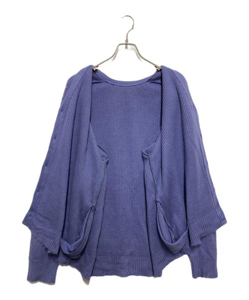crepuscule（クレプスキュール）crepuscule (クレプスキュール) アクリルVネックカーディガン パープル サイズ:FREEの古着・服飾アイテム