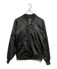 stussy（ステューシー）の古着「Palm Tree Bomber Jacket」｜ブラック