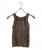 TODAYFULトゥデイフル）の古着「"Mix Knit Tanktop"」｜ブラウン
