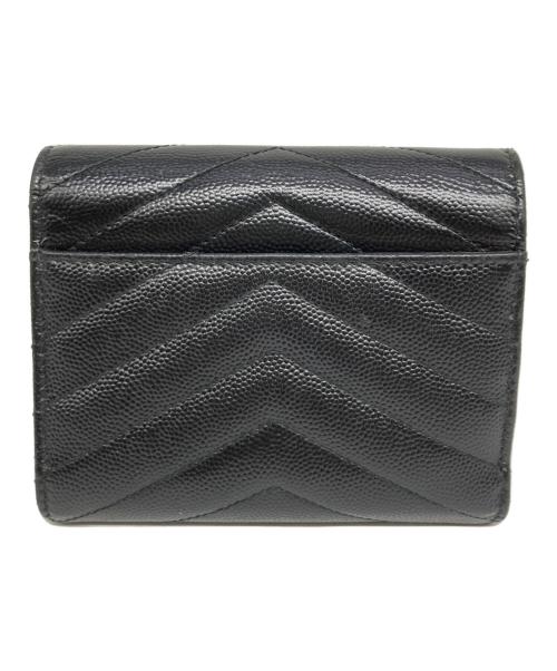 Saint Laurent Paris（サンローランパリ）Saint Laurent Paris (サンローランパリ) モノグラム・サンローラン コンパクト スリーフォールド ウォレット ブラック サイズ:表記なしの古着・服飾アイテム