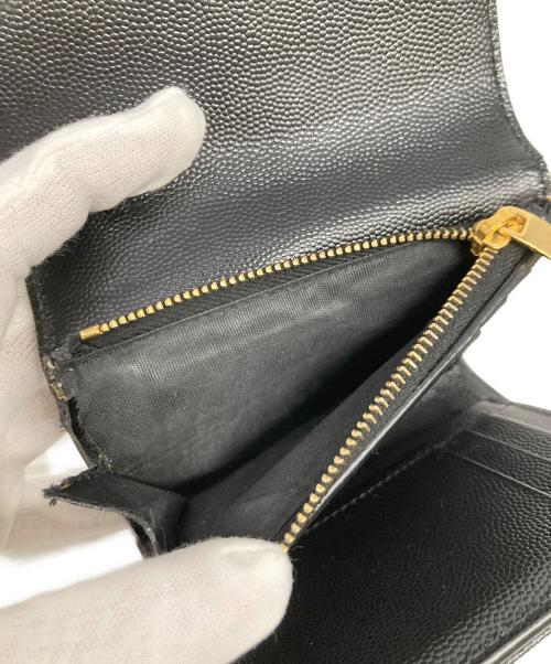 Saint Laurent Paris（サンローランパリ）Saint Laurent Paris (サンローランパリ) モノグラム・サンローラン コンパクト スリーフォールド ウォレット ブラック サイズ:表記なしの古着・服飾アイテム