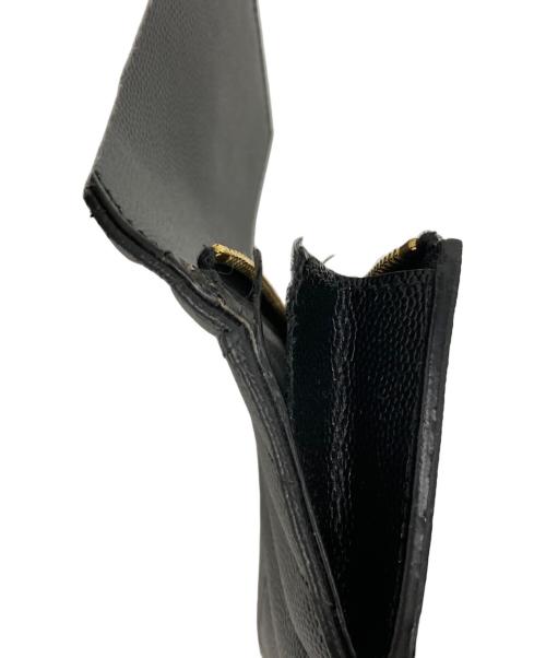 Saint Laurent Paris（サンローランパリ）Saint Laurent Paris (サンローランパリ) モノグラム・サンローラン コンパクト スリーフォールド ウォレット ブラック サイズ:表記なしの古着・服飾アイテム