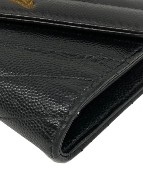Saint Laurent Paris（サンローランパリ）Saint Laurent Paris (サンローランパリ) モノグラム・サンローラン コンパクト スリーフォールド ウォレット ブラック サイズ:表記なしの古着・服飾アイテム