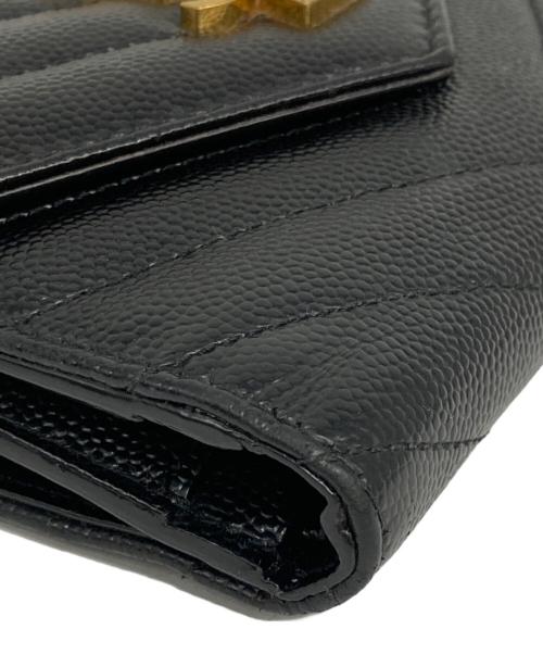 Saint Laurent Paris（サンローランパリ）Saint Laurent Paris (サンローランパリ) モノグラム・サンローラン コンパクト スリーフォールド ウォレット ブラック サイズ:表記なしの古着・服飾アイテム