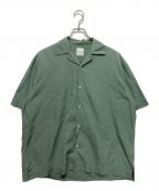 PAUL SMITHポールスミス）の古着「ソリッドカラー オーバーシルエット 半袖シャツ」｜グリーン