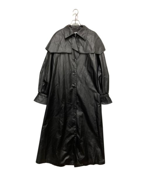 melt the lady（メルトザレディ）MELT THE LADY (メルトザレディ) フェイクレザーシングルトレンチコート ブラック サイズ:Fの古着・服飾アイテム