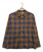 TOWN CRAFTタウンクラフト）の古着「オンブレチェックシャツ」｜ネイビー×ブラウン