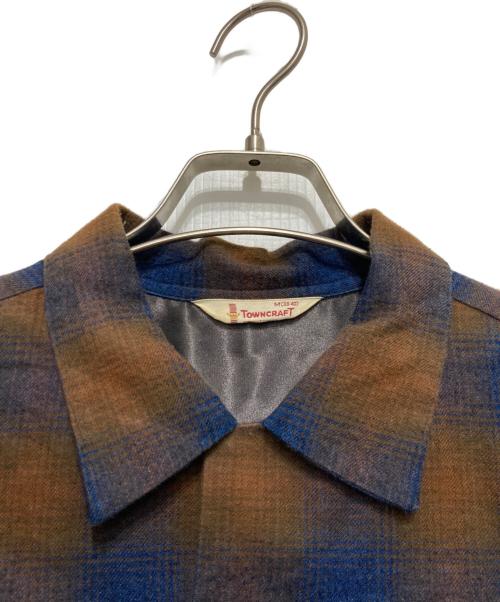 TOWN CRAFT（タウンクラフト）TOWN CRAFT (タウンクラフト) オンブレチェックシャツ ネイビー×ブラウン サイズ:M（38-40）の古着・服飾アイテム
