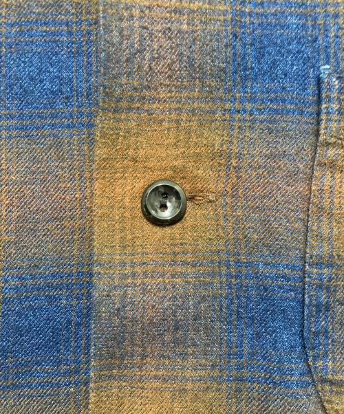 TOWN CRAFT（タウンクラフト）TOWN CRAFT (タウンクラフト) オンブレチェックシャツ ネイビー×ブラウン サイズ:M（38-40）の古着・服飾アイテム