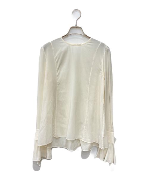 DES PRES（デ プレ）DES PRES (デ プレ) シルクシフォンストレッチ フレアカフスブラウス アイボリー サイズ:SIZE Freeの古着・服飾アイテム
