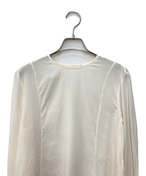 DES PRES（デ プレ）DES PRES (デ プレ) シルクシフォンストレッチ フレアカフスブラウス アイボリー サイズ:SIZE Freeの古着・服飾アイテム