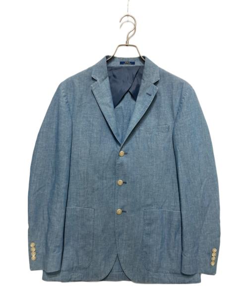 POLO RALPH LAUREN（ポロ・ラルフローレン）POLO RALPH LAUREN (ポロ・ラルフローレン) コトンシャンブレーテーラードジャケット ネイビー サイズ:38の古着・服飾アイテム