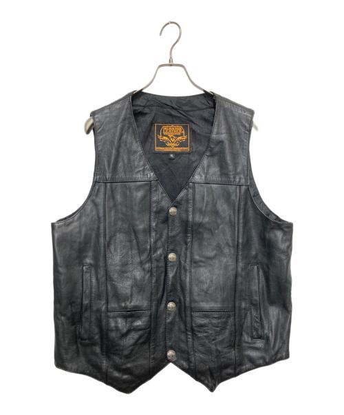 Milwaukee leather（ミルウォーキー レザー）Milwaukee leather (ミルウォーキー レザー) コンチョボタンレザーベスト ブラック サイズ:XLの古着・服飾アイテム