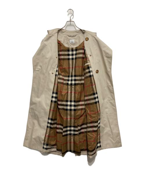 BURBERRY（バーバリー）BURBERRY (バーバリー) BROCKHAM LONG 裏メガチェックトレンチコート アイボリー サイズ:46の古着・服飾アイテム