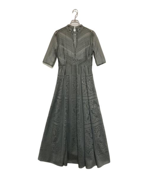 FRAY ID（フレイ アイディー）FRAY ID (フレイ アイディー) オーナメントラインパネルドレス グリーンの古着・服飾アイテム