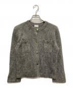 green label relaxingグリーンレーベルリラクシング）の古着「ヘアリーニットカーディガン」｜グレー