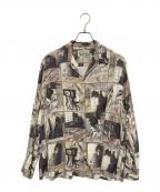 WACKO MARIAワコマリア）の古着「総柄オープンカラーシャツ」｜ベージュ