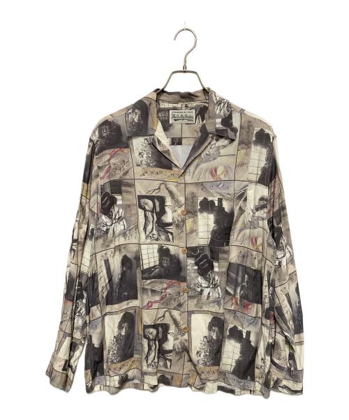 WACKO MARIA（ワコマリア）WACKO MARIA (ワコマリア) 総柄オープンカラーシャツ ベージュ サイズ:Lの古着・服飾アイテム