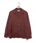WACKO MARIAワコマリア）の古着「ウールストライプオープンカラーシャツ」｜ボルドー