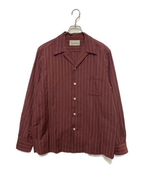 WACKO MARIA（ワコマリア）WACKO MARIA (ワコマリア) ウールストライプオープンカラーシャツ ボルドー サイズ:Lの古着・服飾アイテム