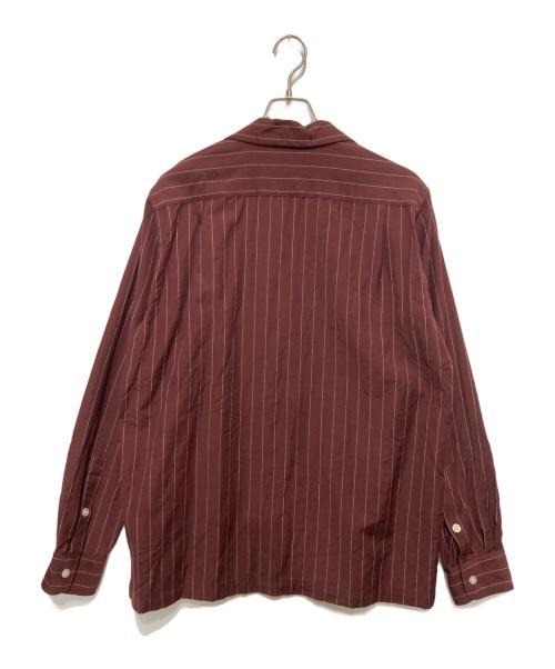 WACKO MARIA（ワコマリア）WACKO MARIA (ワコマリア) ウールストライプオープンカラーシャツ ボルドー サイズ:Lの古着・服飾アイテム