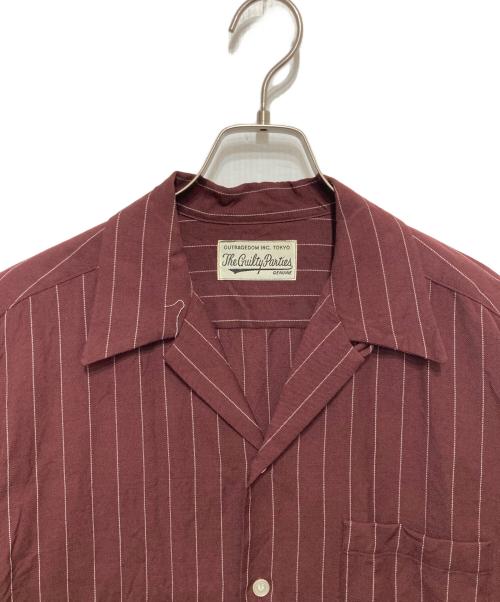 WACKO MARIA（ワコマリア）WACKO MARIA (ワコマリア) ウールストライプオープンカラーシャツ ボルドー サイズ:Lの古着・服飾アイテム
